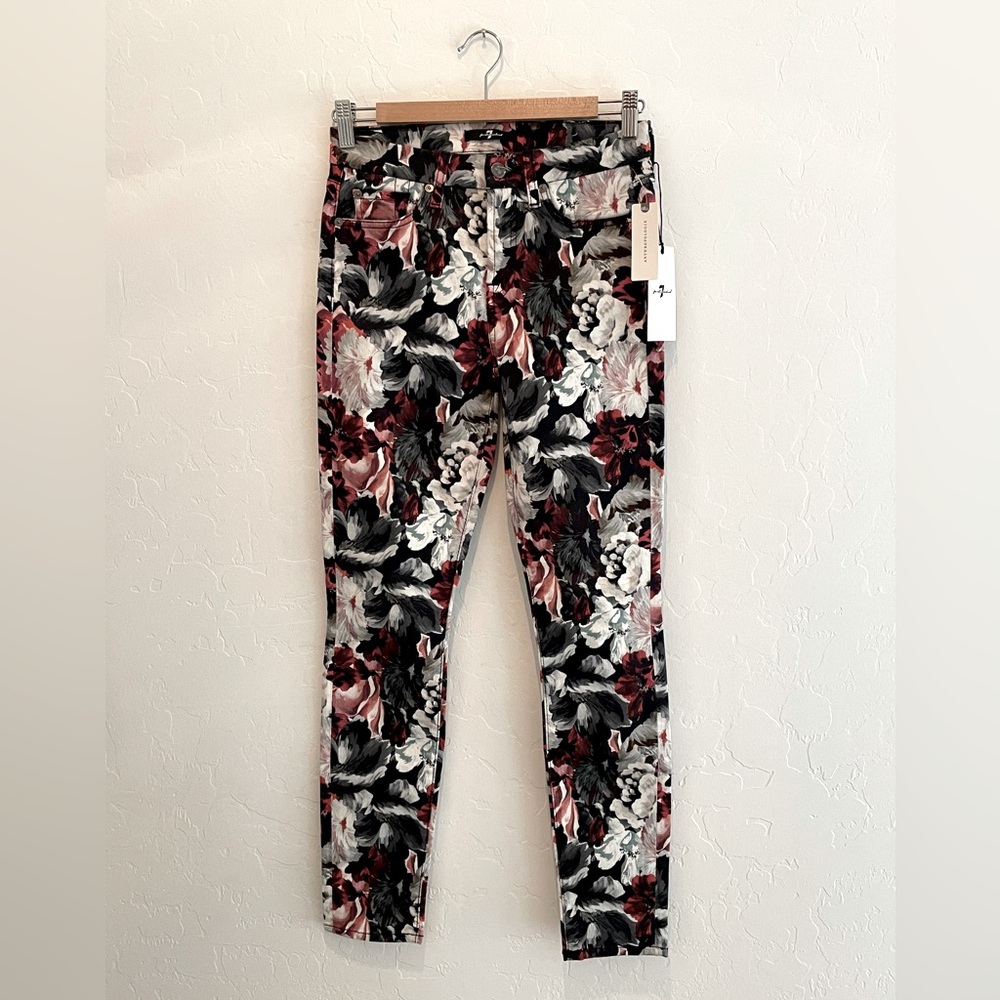 NWT 7 For All Mankind (Seven) Jeans skinny mid rise floral